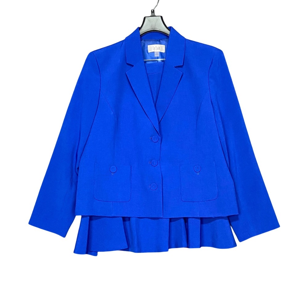 Le Suit 2PC Skirt Suit Women's US 18 Celeste Blue Blazer Skirt Set Career NWT‎